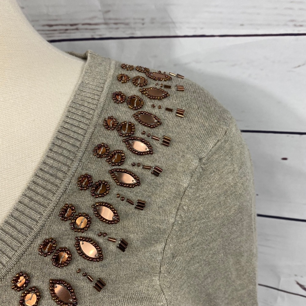 Cache Tan Beaded Sweater - Picture 5 of 14